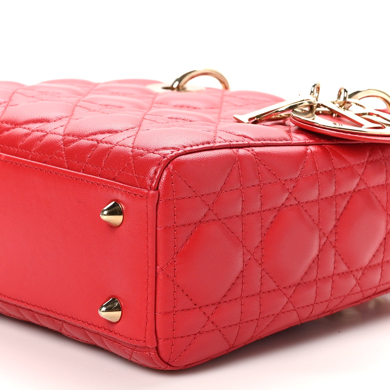 Christian Dior Lambskin Cannage Small Lucky Badges My Lady Dior Red 10 of 11
