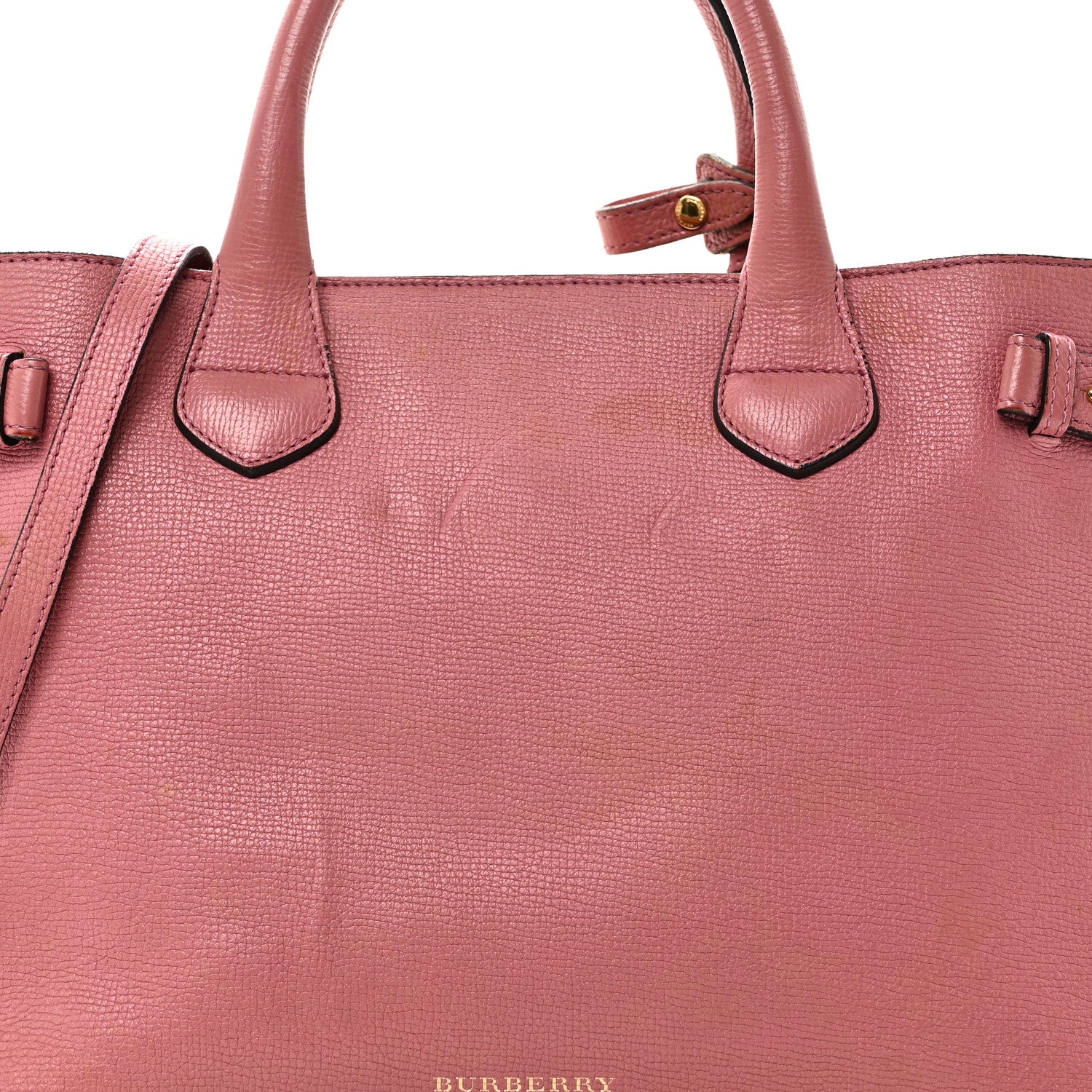 Burberry Derby Calfskin House Check Medium Banner Tote Mauve Pink 7 of 11