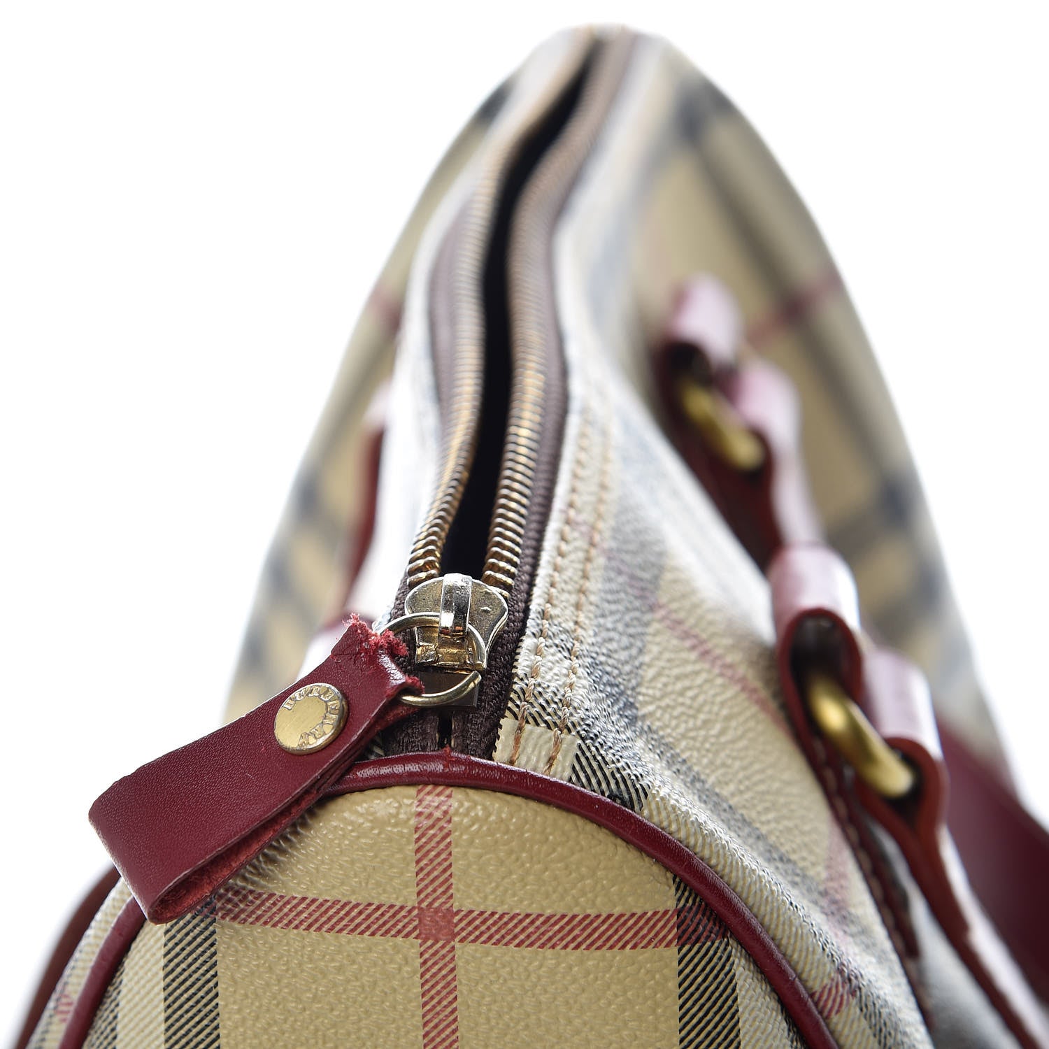 Burberry Haymarket Check Studded Bowler Red 11 of 15
