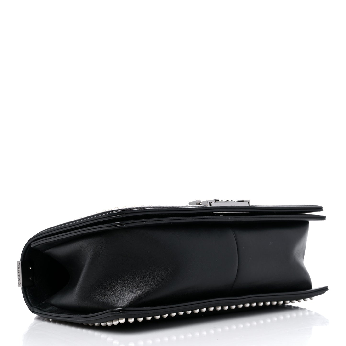 Calfskin Pearl Tweed Medium Boy Flap Black