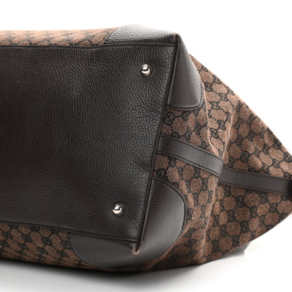 Gucci Denim Monogram Large Tote Dark Brown 10 of 16