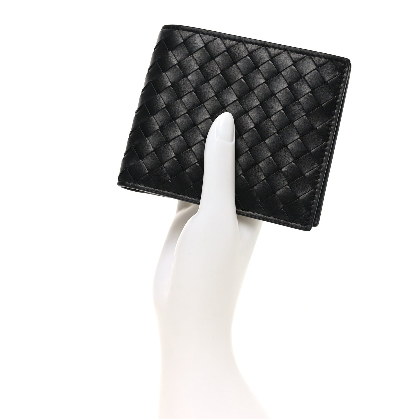 Nappa Intrecciato Bi-Fold Wallet Black
