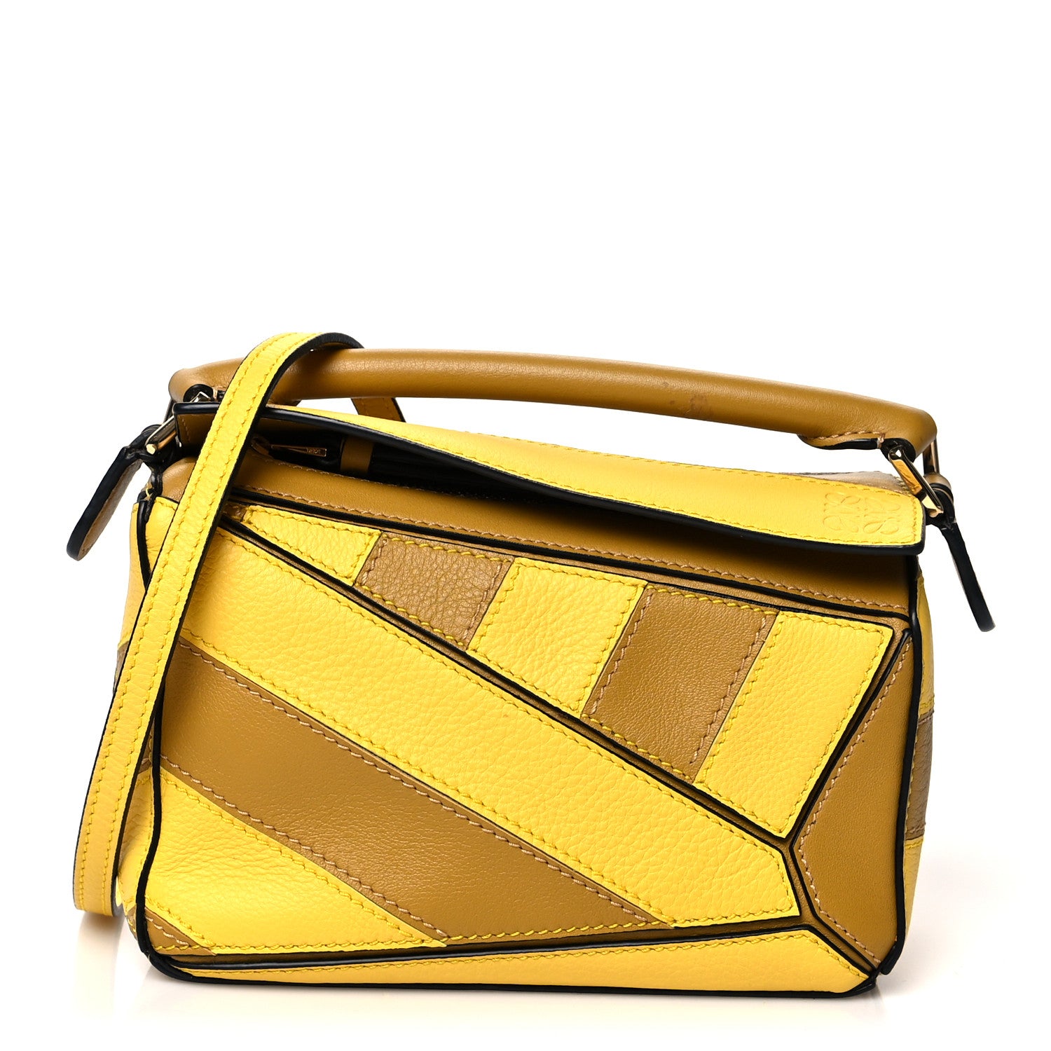 Loewe Calfskin Rugby Mini Puzzle Bag Yellow Ochre 1 of 10