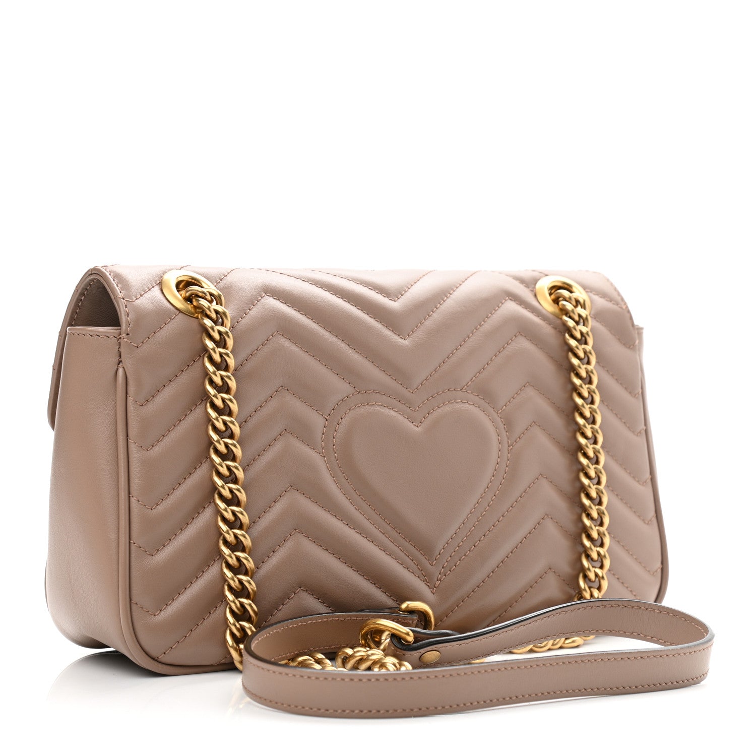 Gucci Calfskin Matelasse Small GG Marmont Shoulder Bag Porcelain Rose 3 of 11