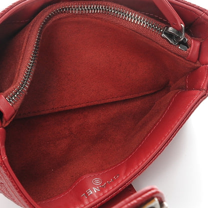 Chanel Caviar Quilted Mini Boy Phone Holder Clutch Dark Red 6 of 9