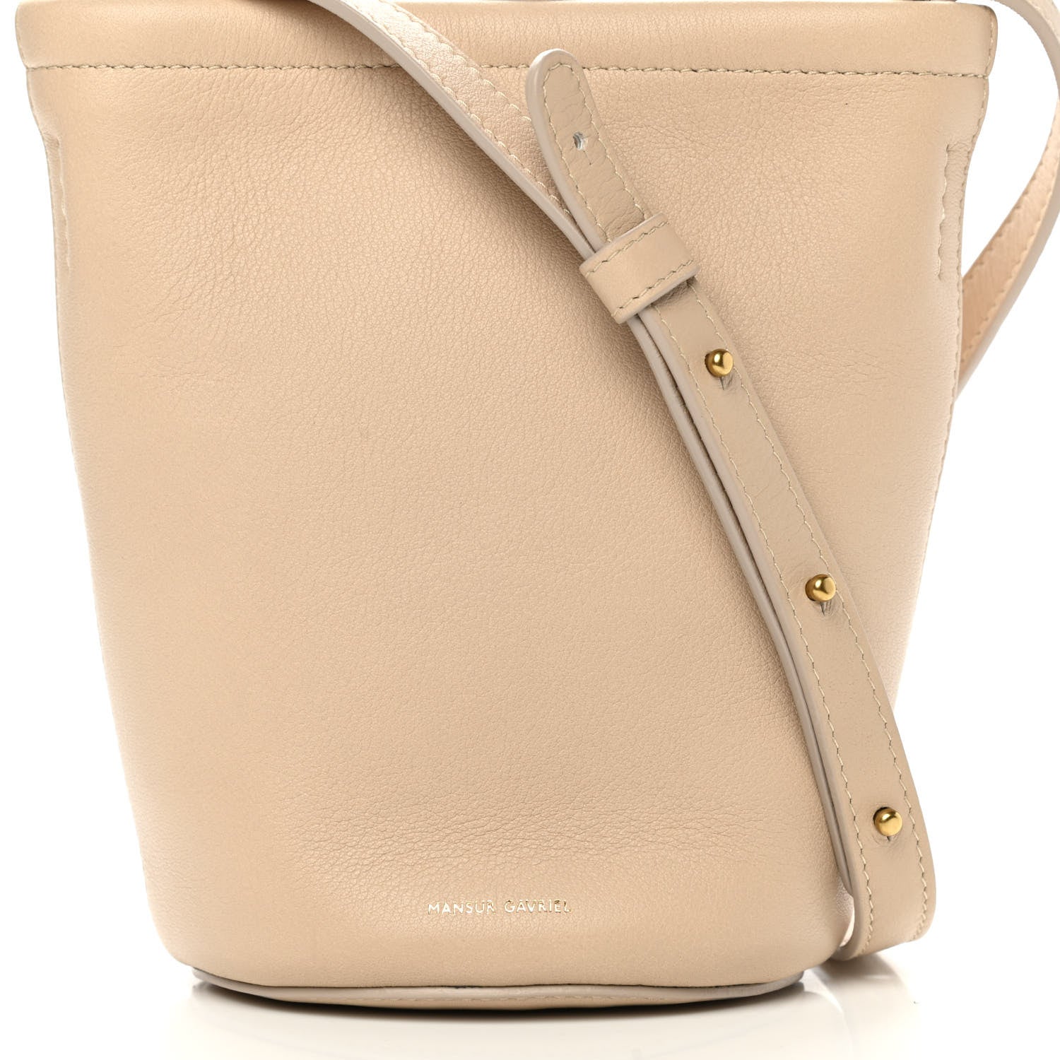 Mansur Gavriel Pebbled Calfskin Zip Bucket Bag Aglio 8 of 10