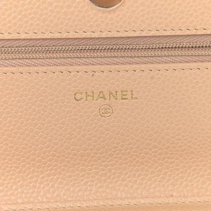 Chanel Caviar Quilted Wallet On Chain WOC Beige 6 of 12