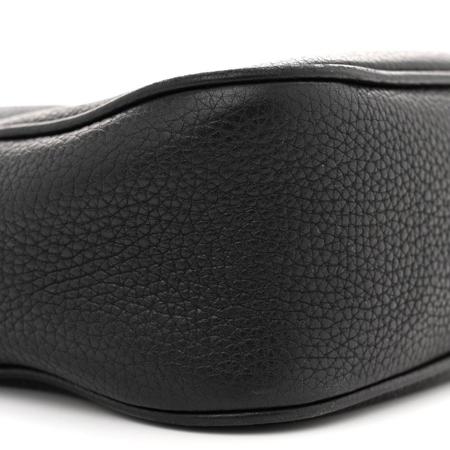 Pebbled Calfskin Small Soho Disco Bag Black