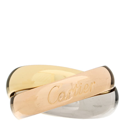 Cartier 18K Pink Yellow White Gold Large Trinity Ring 50 5.5 1 of 5