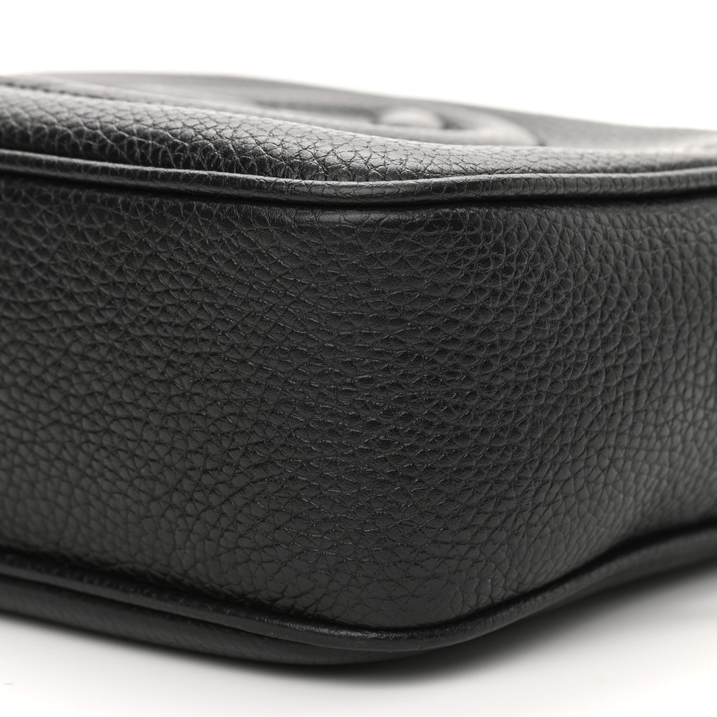 Pebbled Calfskin Small Soho Disco Bag Black