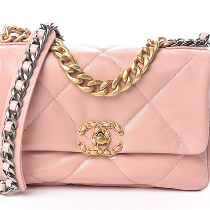 Chanel Goatskin Quilted Medium 19 Flap Light Pink 8 of 11