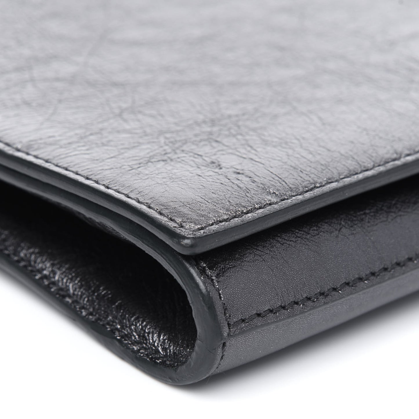 Metallic Calfskin Monogram Large Belle De Jour Clutch Dark Silver