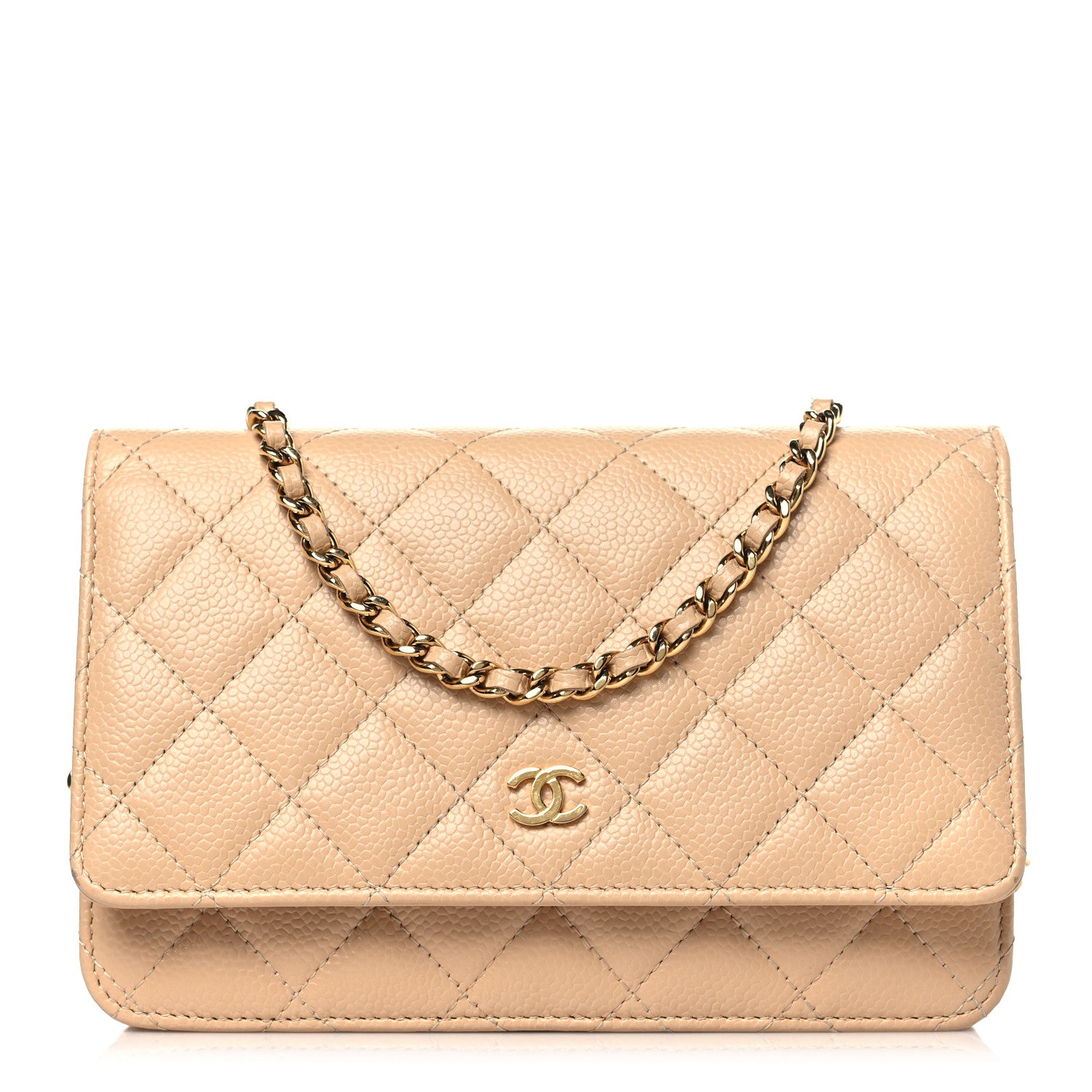 Chanel Caviar Quilted Wallet on Chain WOC Beige Clair 1 of 9