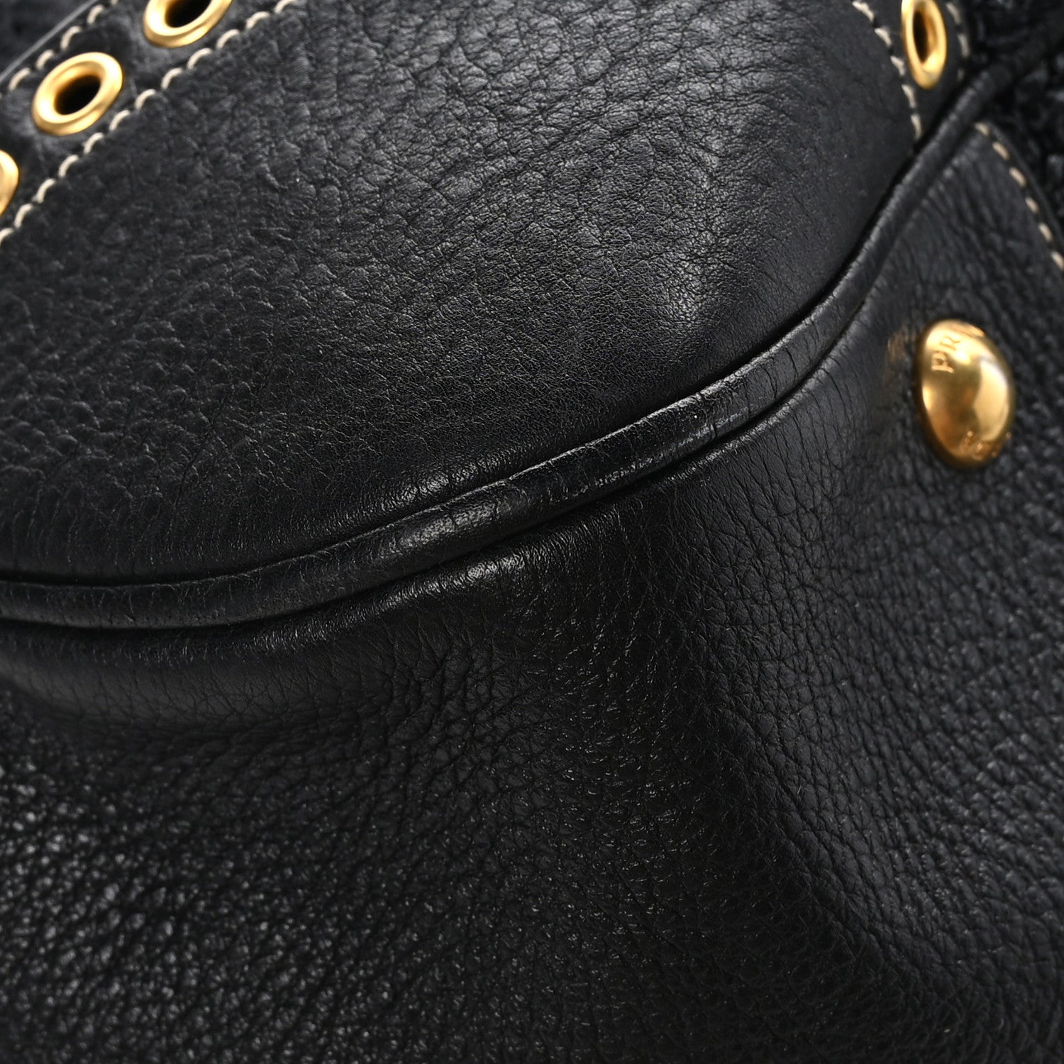 Prada Paglia Vitello Daino Frame Satchel Black 9 of 10