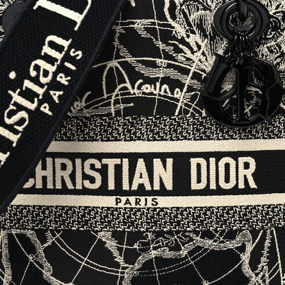 Christian Dior Toile de Jouy Embroidered Medium Lady D-Lite Black White 7 of 9