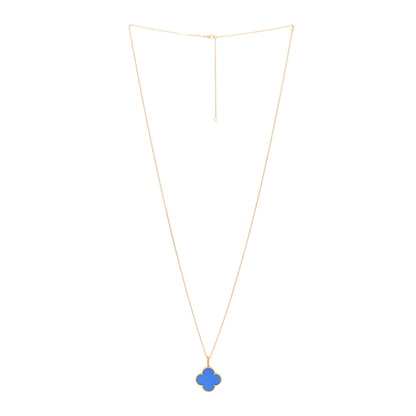 Van Cleef & Arpels 18K Yellow Gold Blue Agate Magic Alhambra Long Necklace 3 of 5