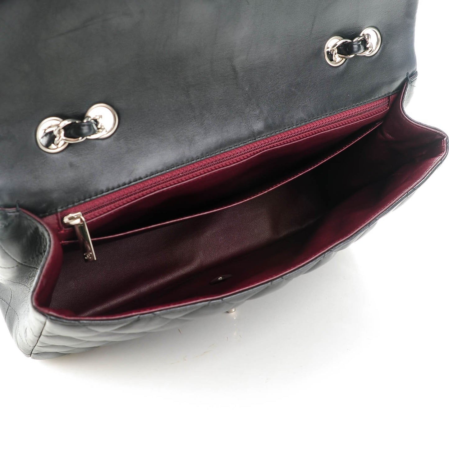 Lambskin Quilted Jumbo Single Flap Black