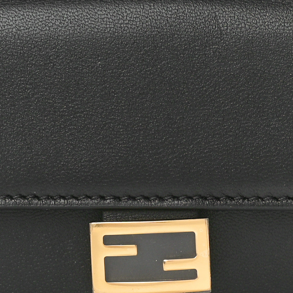 Nappa Matisse FF Diagonal Embossed Fold Over Card Holder Wallet Black