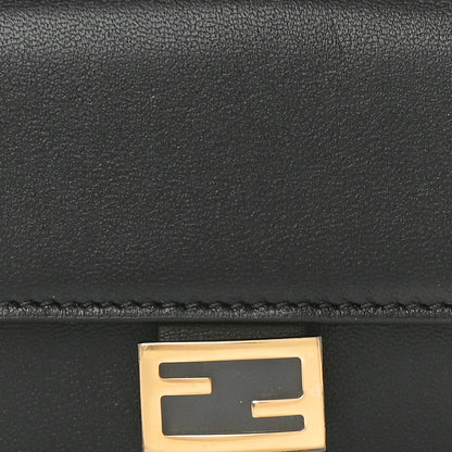 Fendi Nappa Matisse FF Diagonal Embossed Fold Over Card Holder Wallet Black 8 of 8