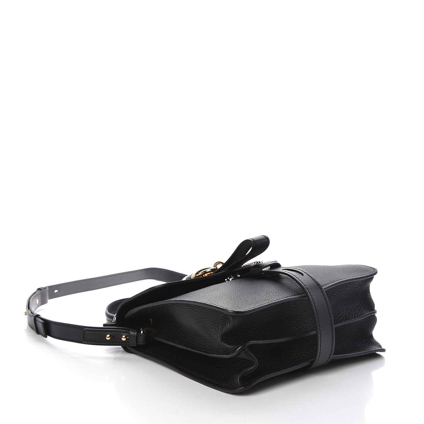 Grained Calfskin Medium Aby Day Shoulder Bag Black