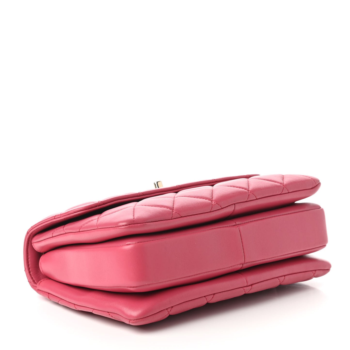 Lambskin Quilted Small Trendy CC Dual Handle Bag Dark Pink