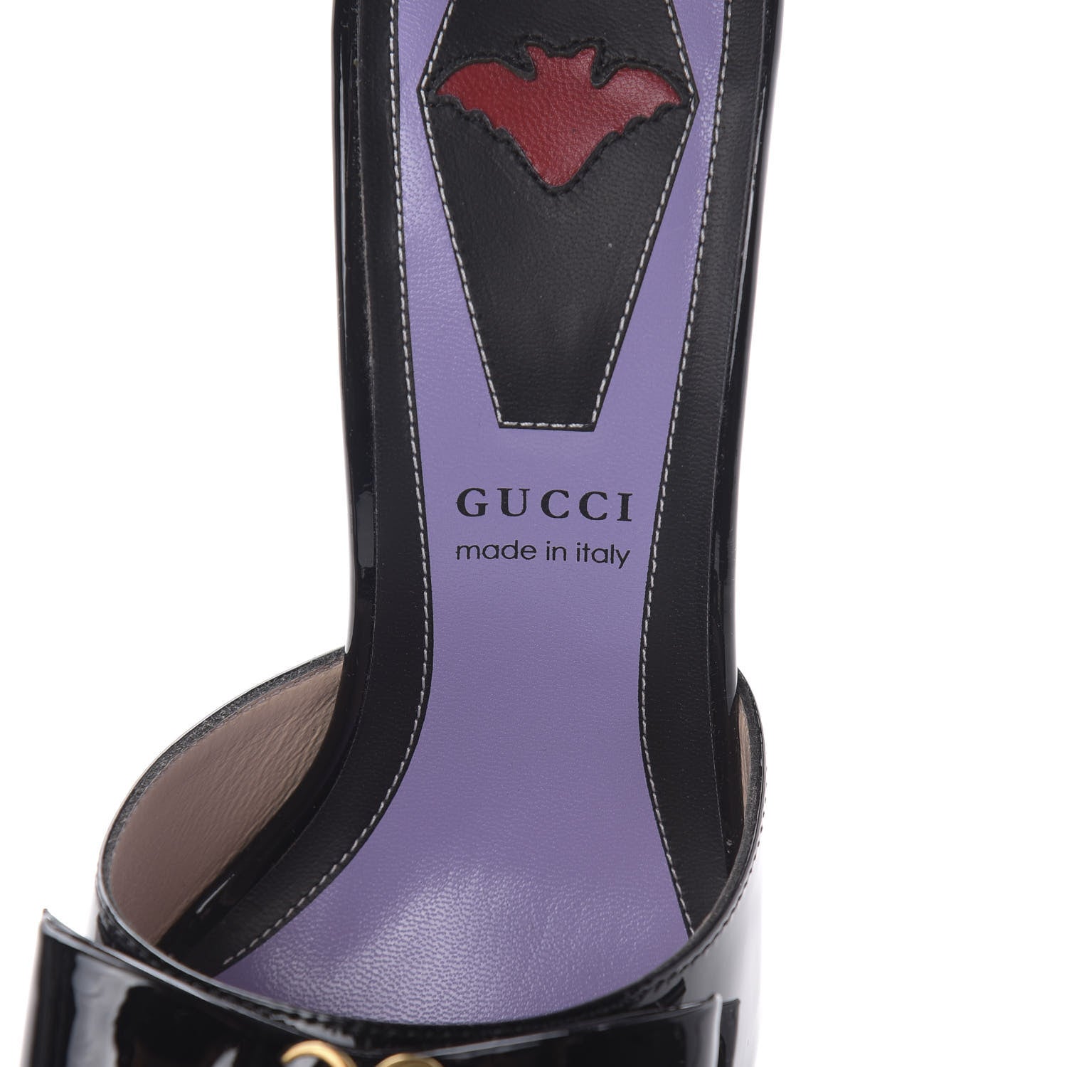 Gucci Patent Crystal GG Bow Sadie Spike Ankle Strap d'Orsay Platform High Heel Pumps 36 Black 8 of 10