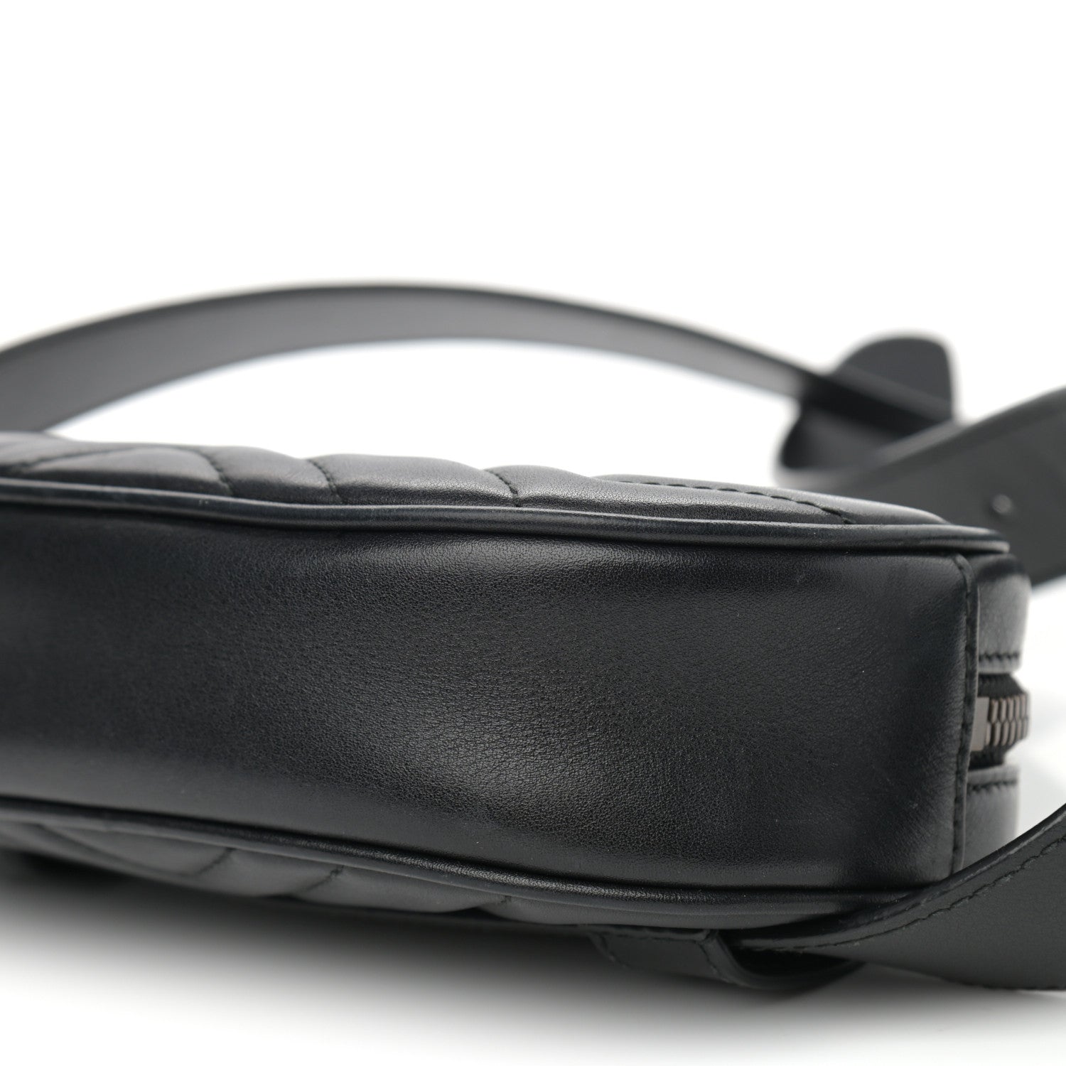 Gucci Calfskin Matelasse GG Marmont Belt Bag 75 30 Black 10 of 11