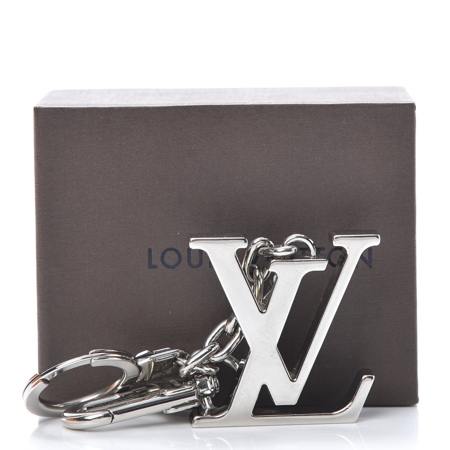 LV Facettes Bag Charm Key Holder Silver