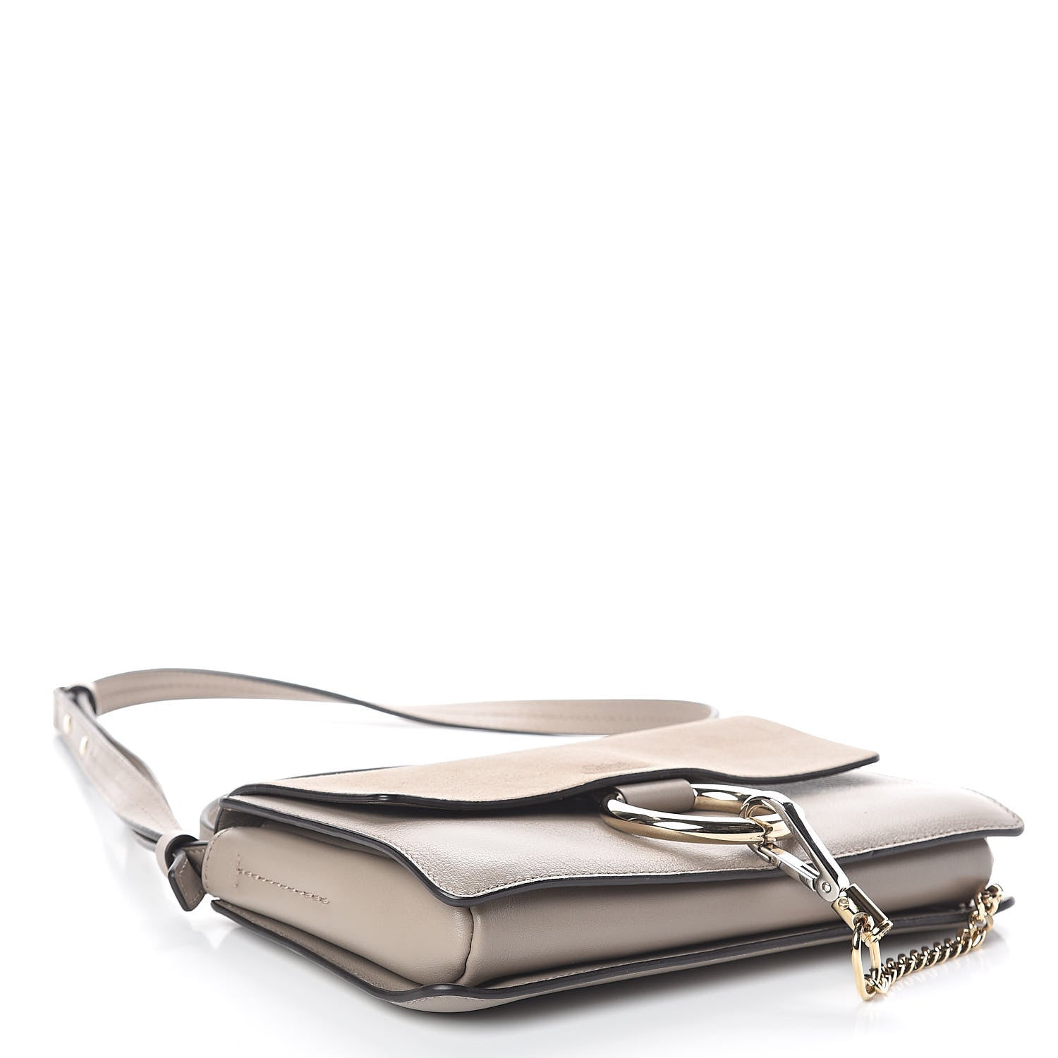 Chloe Suede Calfskin Small Faye Shoulder Bag Motty Grey 4 of 8