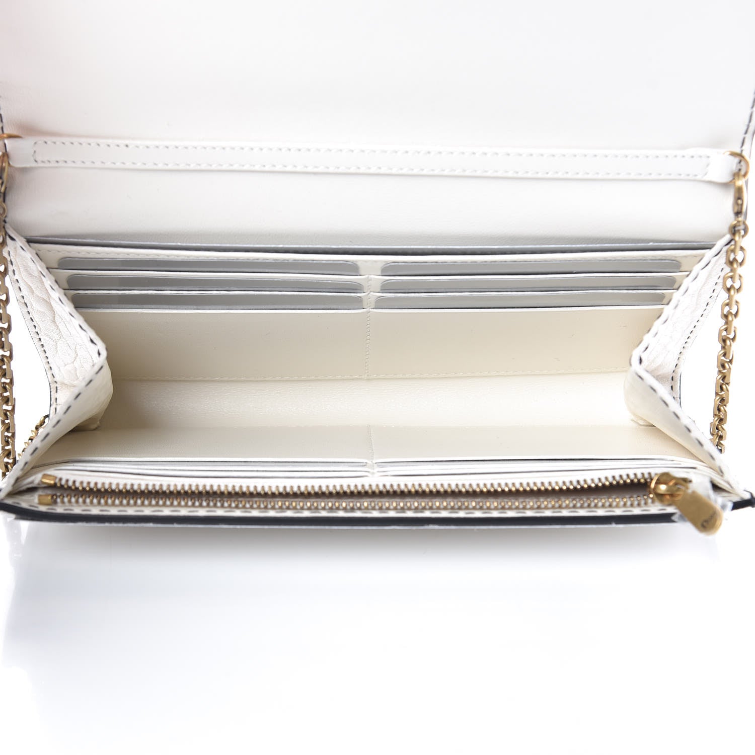 Christian Dior Grained Lambskin J'adior Croisiere Chain Wallet White 5 of 7