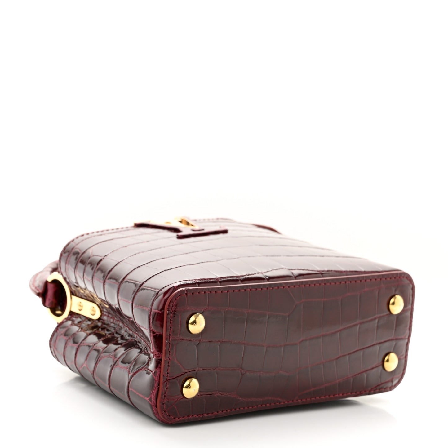 Crocodile Mini Capucines Bordeaux