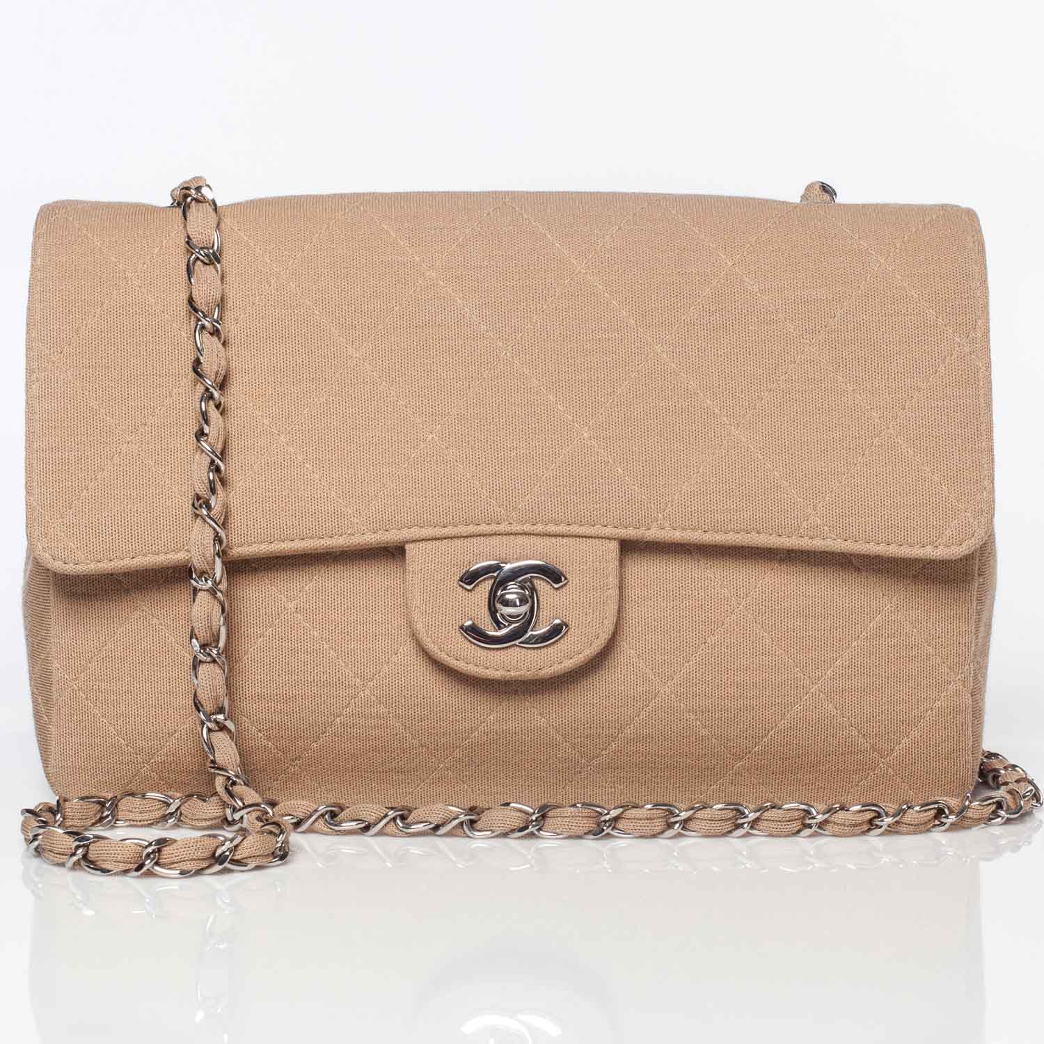 Chanel Jersey Medium Flap Beige 1 of 9