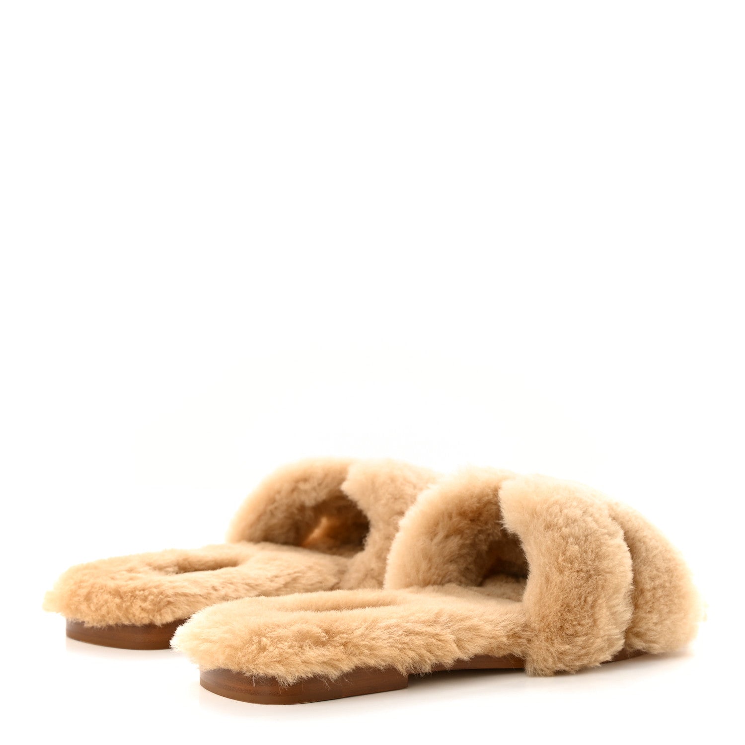 Hermes Woolskin Oran Sandals 38 Beige Argile 4 of 8
