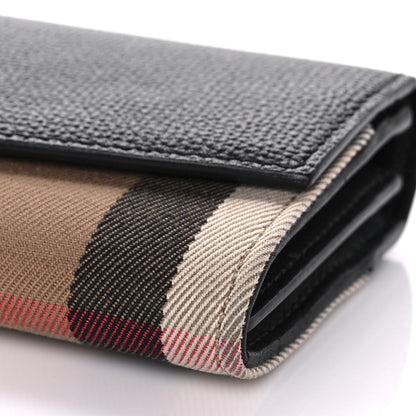 Burberry Calfskin House Check Porter Continental Wallet Black 8 of 9