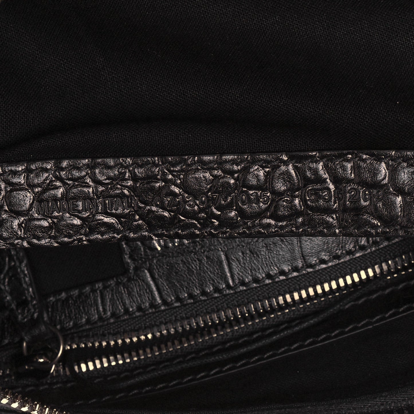 Metallic Calfskin Crocodile Embossed Crystal Small Le Cagole Shoulder Bag Gunmetal