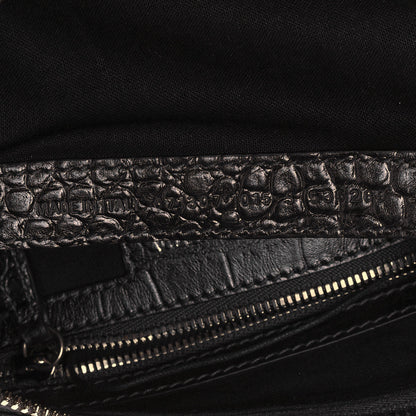 Balenciaga Metallic Calfskin Crocodile Embossed Crystal Small Le Cagole Shoulder Bag Gunmetal 6 of 12