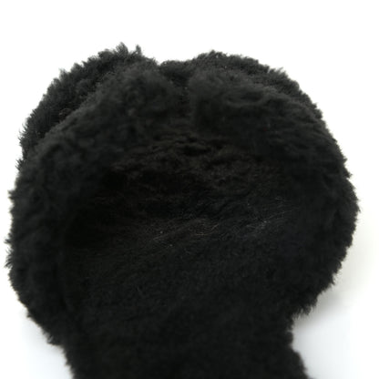 Hermes Woolskin Oran Sandals 38 Black 12 of 14