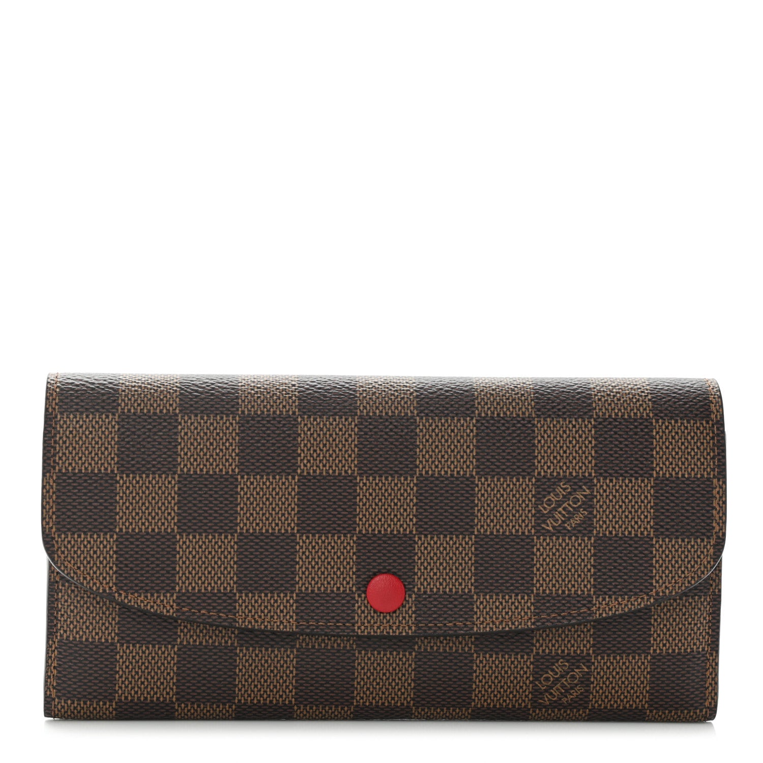 Louis Vuitton Damier Ebene Emilie Wallet Red 1 of 7