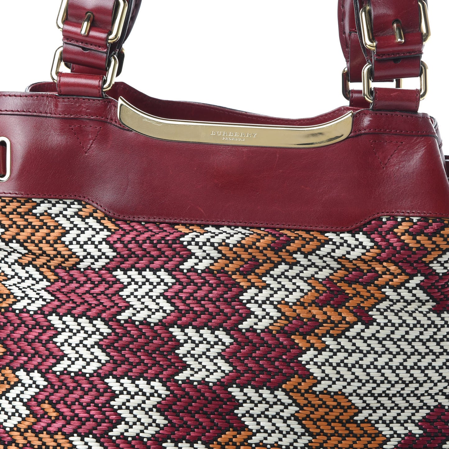Prorsum Calfskin Raffia Check Tote