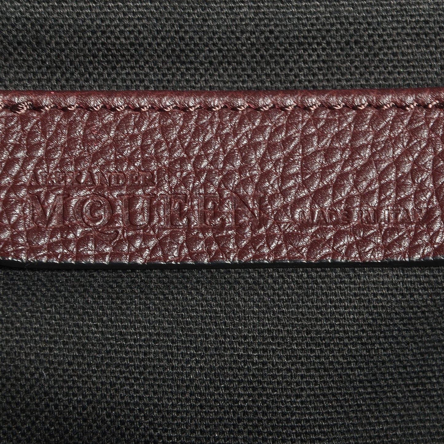 Pebbled Leather Skull Padlock Tote Oxblood