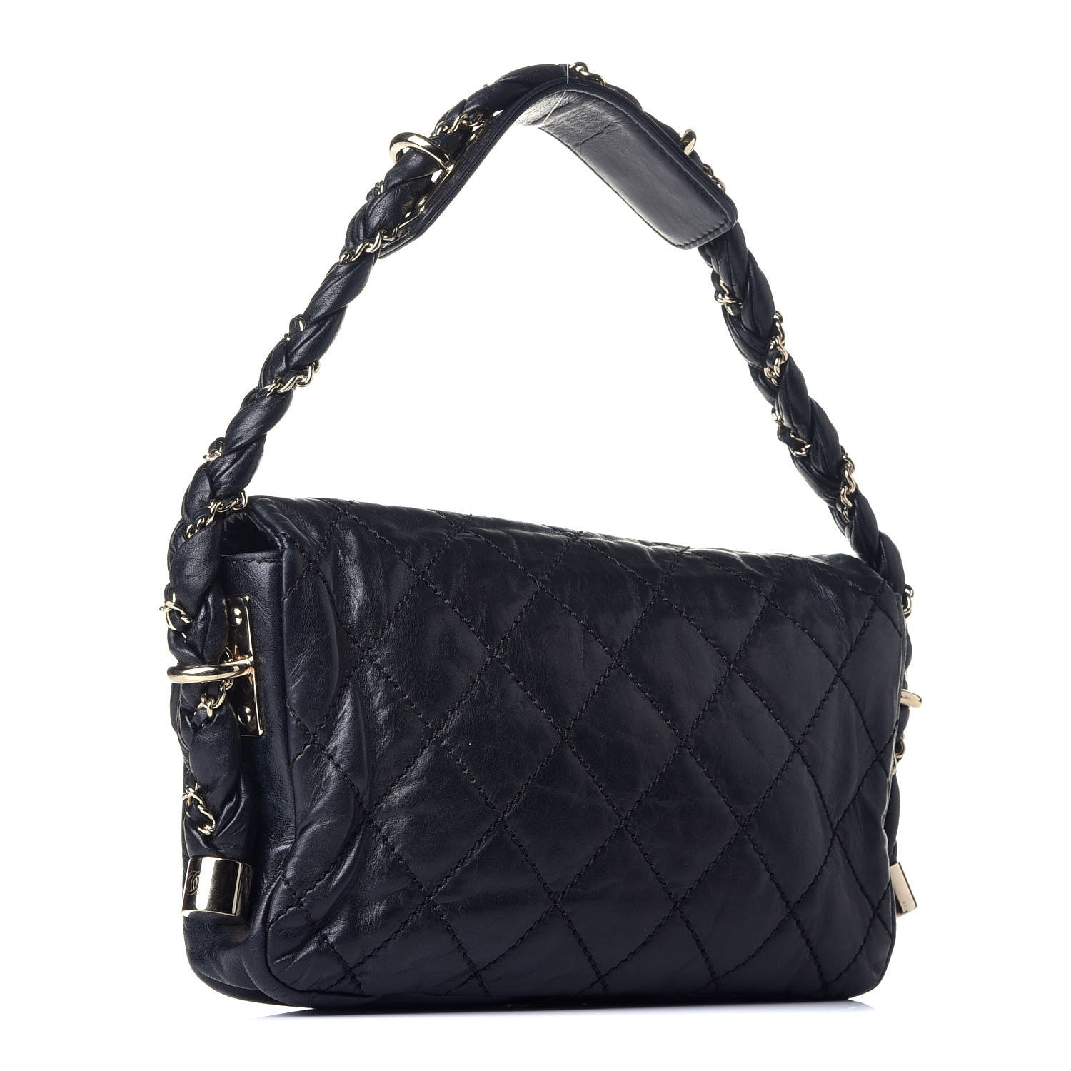 Chanel Distressed Lambskin Small Lady Braid Flap Black 3 of 9