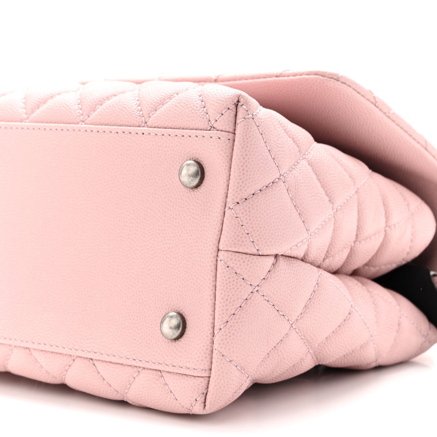 Caviar Quilted Small Coco Handle Flap Light Pink