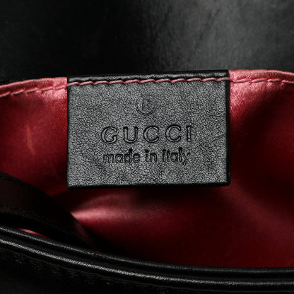 Gucci Calfskin Matelasse Mini GG Marmont Shoulder Bag Black White 6 of 10
