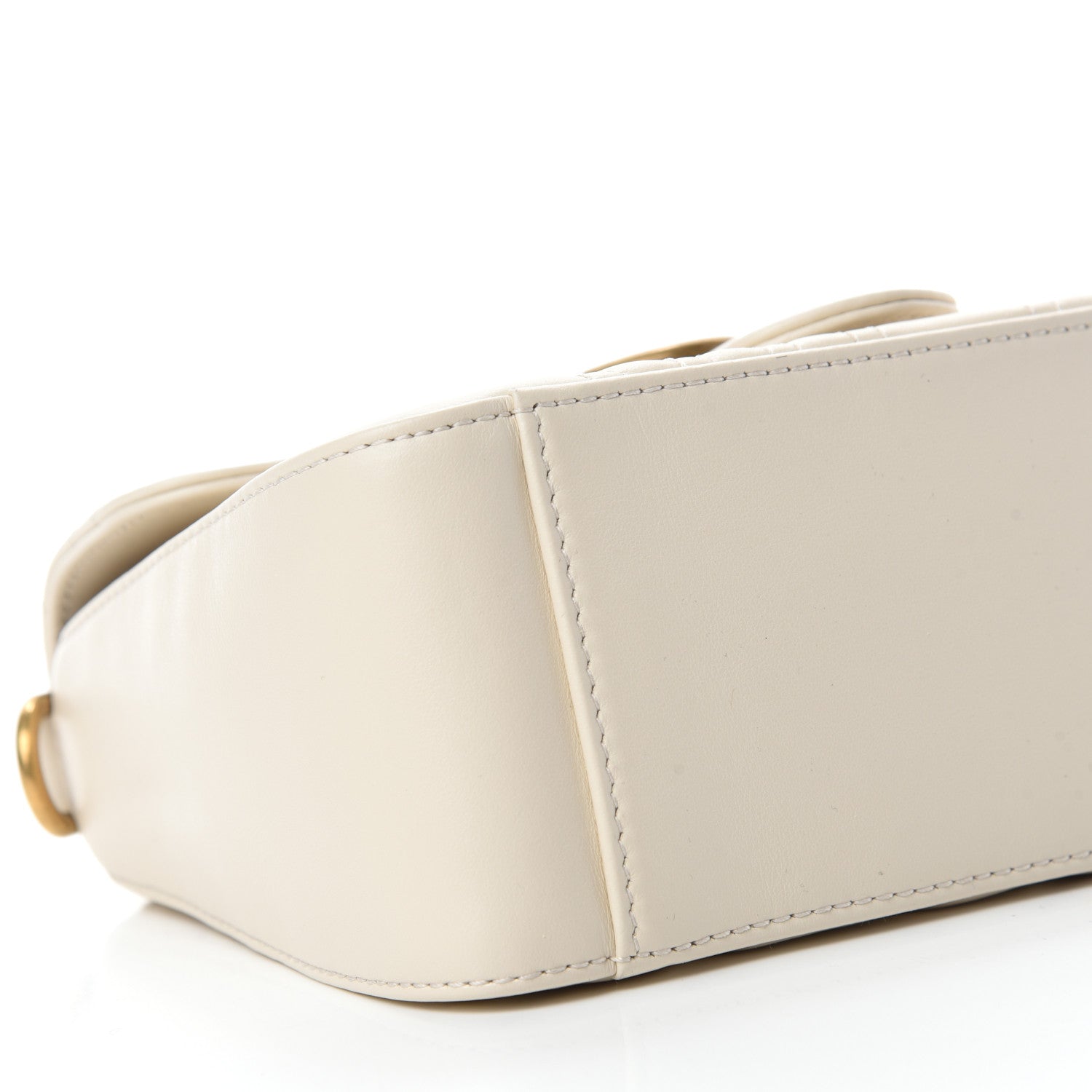 Gucci Calfskin Matelasse Mini GG Marmont Top Handle Shoulder Bag White 6 of 10