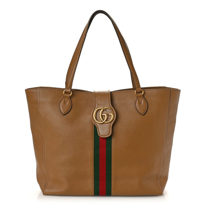 Gucci New Sakai Calfskin Lux Web Medium Dahlia Tote Quarz Beige 1 of 9