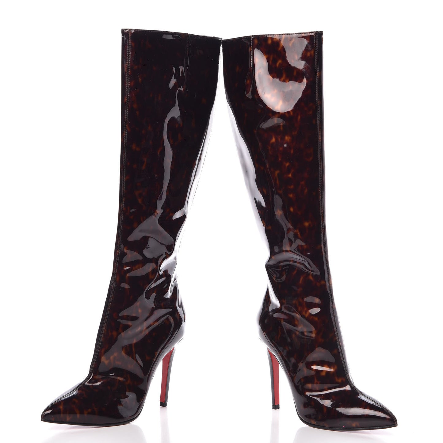 Patent Tortoiseshell 100 Tall Boots 37 Tartaruga