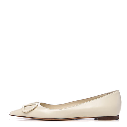 Valentino Garavani Nappa Vlogo Flats 37.5 Light Ivory 1 of 10