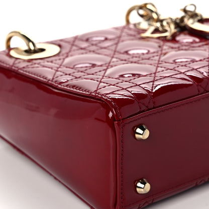 Christian Dior Patent Cannage Mini Lady Dior Red 10 of 15