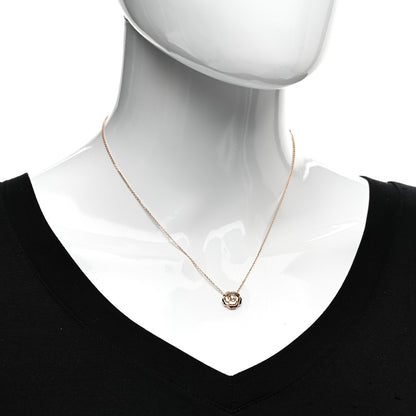 Chanel 18K Rose Gold Diamond Extrait de Camelia Pendant Necklace 2 of 4