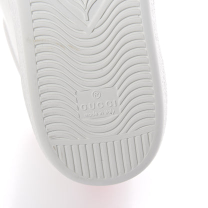 Gucci Calfskin Miro Soft Web Bee Embroidered Mens Ace High Top Sneakers 9 White 6 of 8